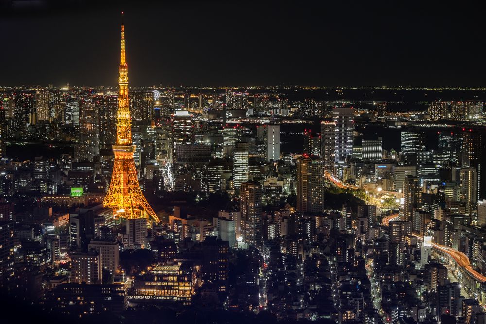 Вид на ночной Токио