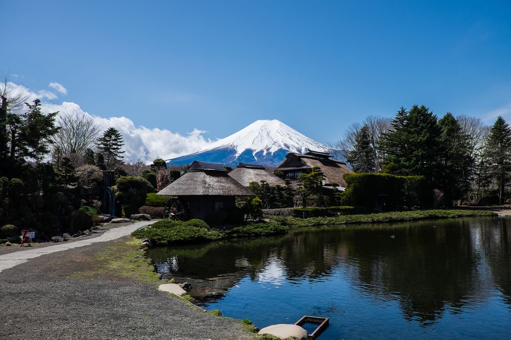 Японская деревня у подножия Фудзи