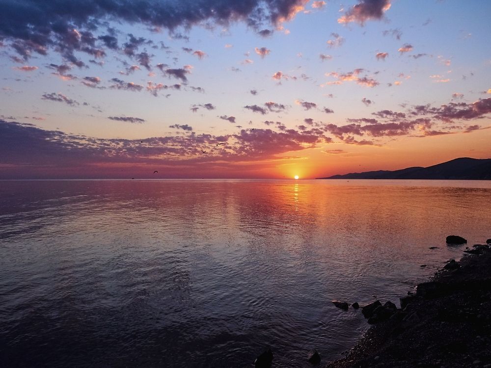 Теплый закат.