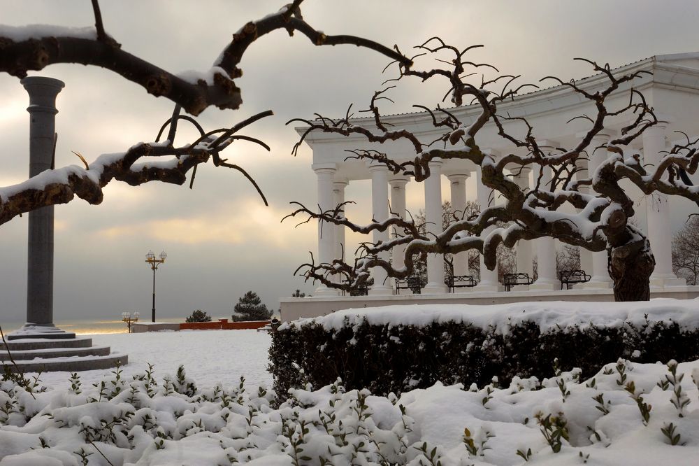 Черноморск городской парк колоннада