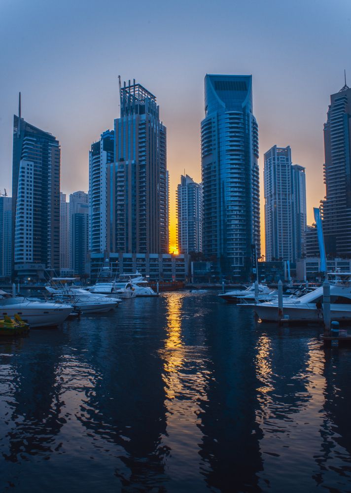 sunset in Dubai