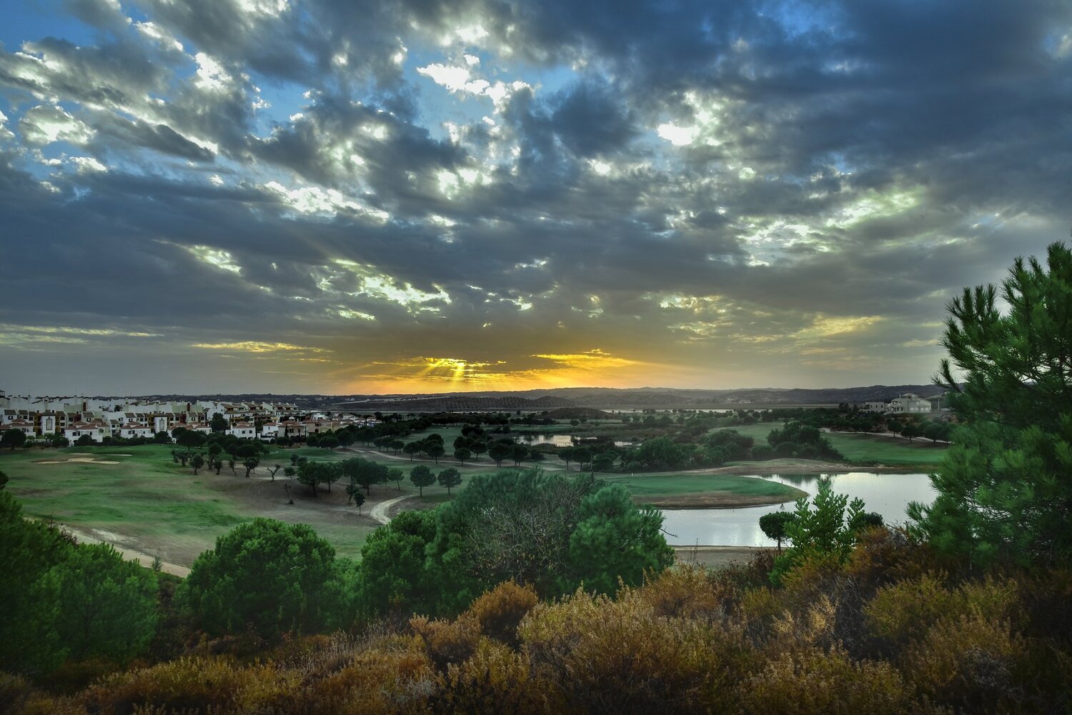 Sunset on the golf