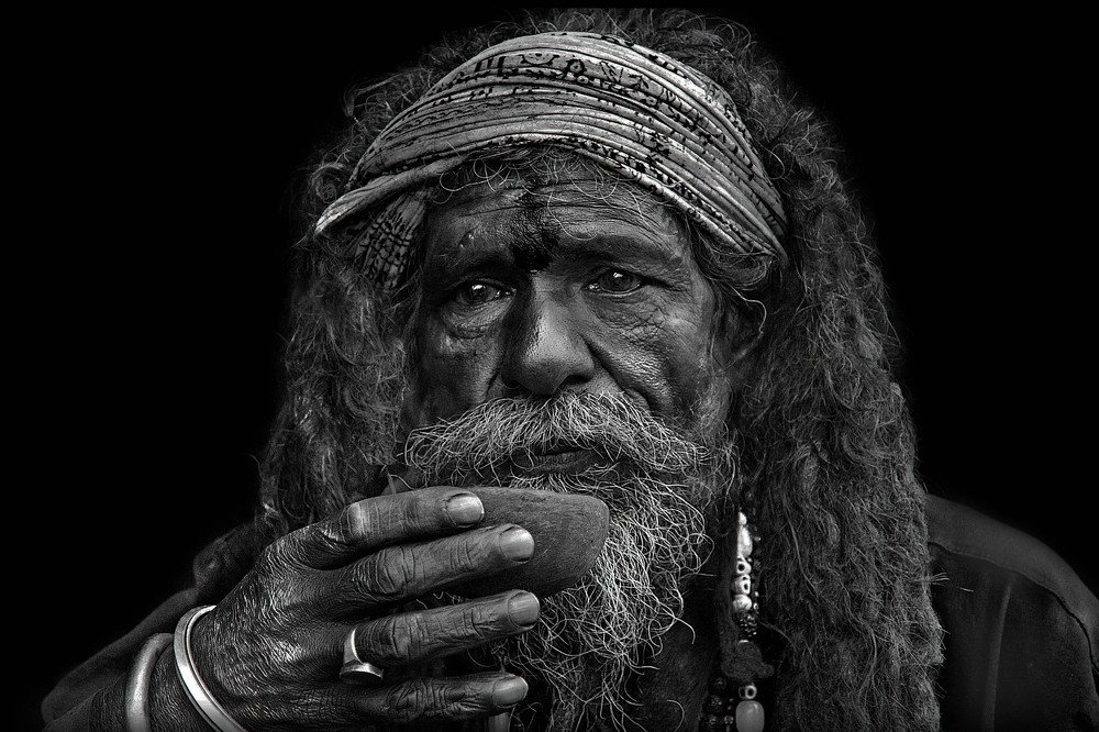 Indian Sandhu sipping tea