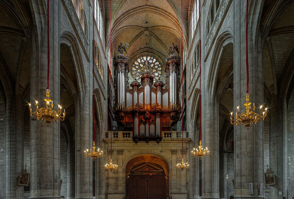 Majestic cathedral interior, Auch, France