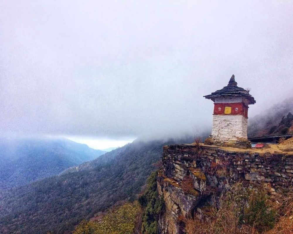 small stone stupa of bhutanese