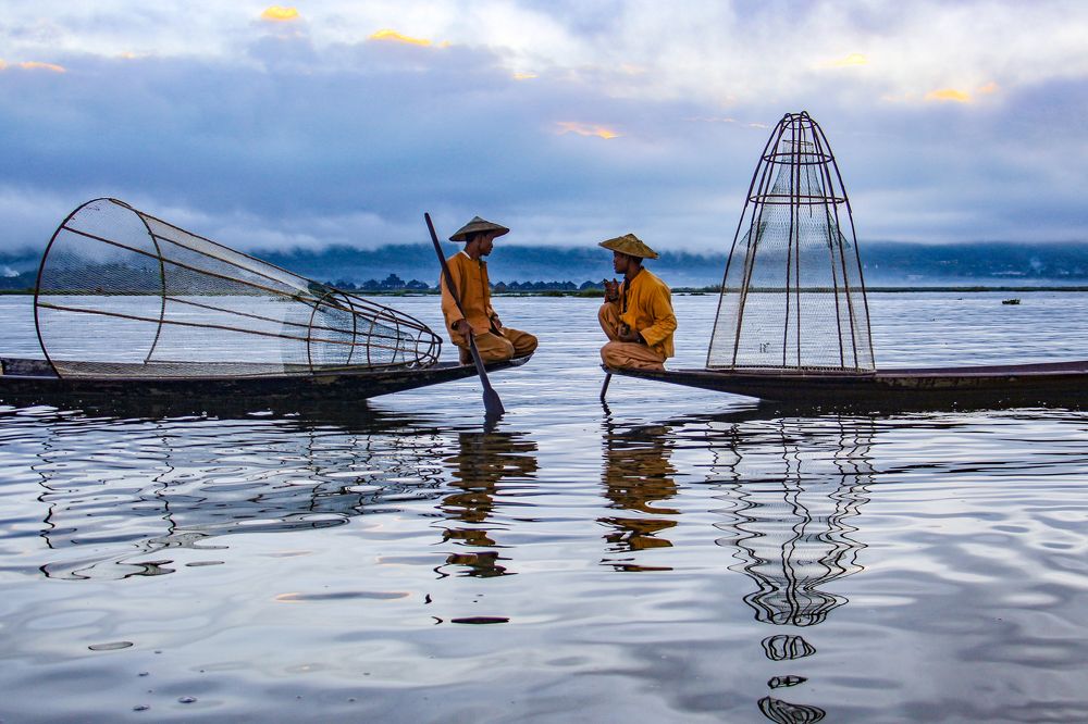 Утро на озере.