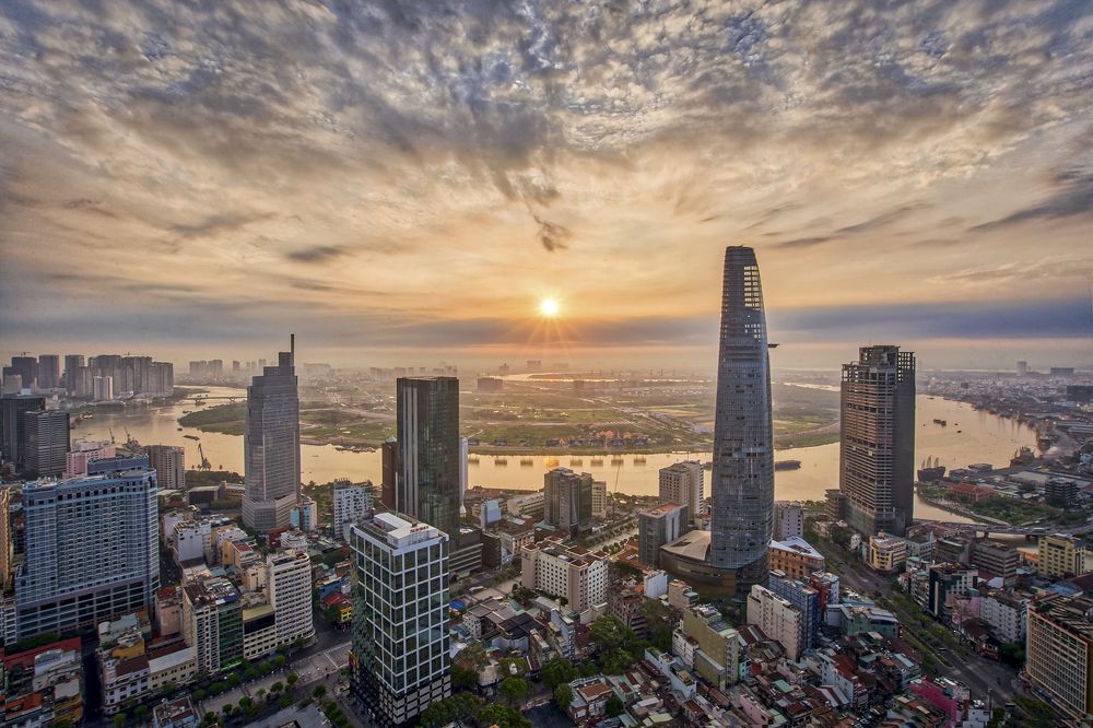 Sunrise in the centre of Ho Chi Minh City