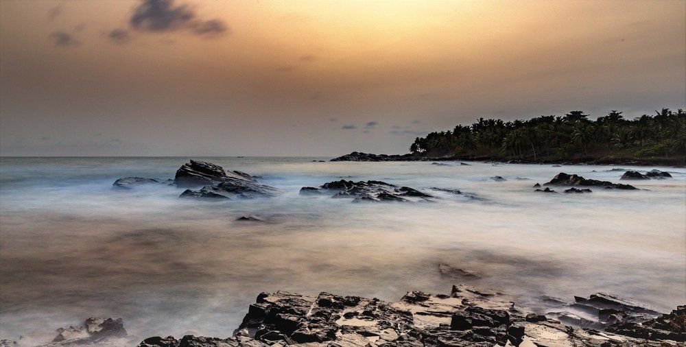 Landscape of a beach in Ghana
