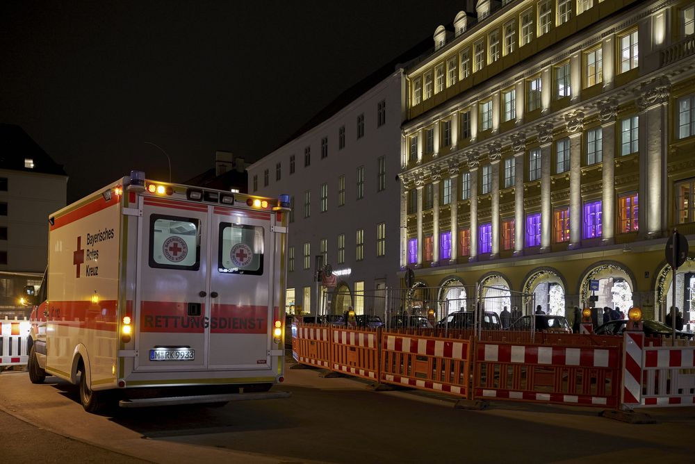 Ambulance in Marienhof. Munich. Germany.