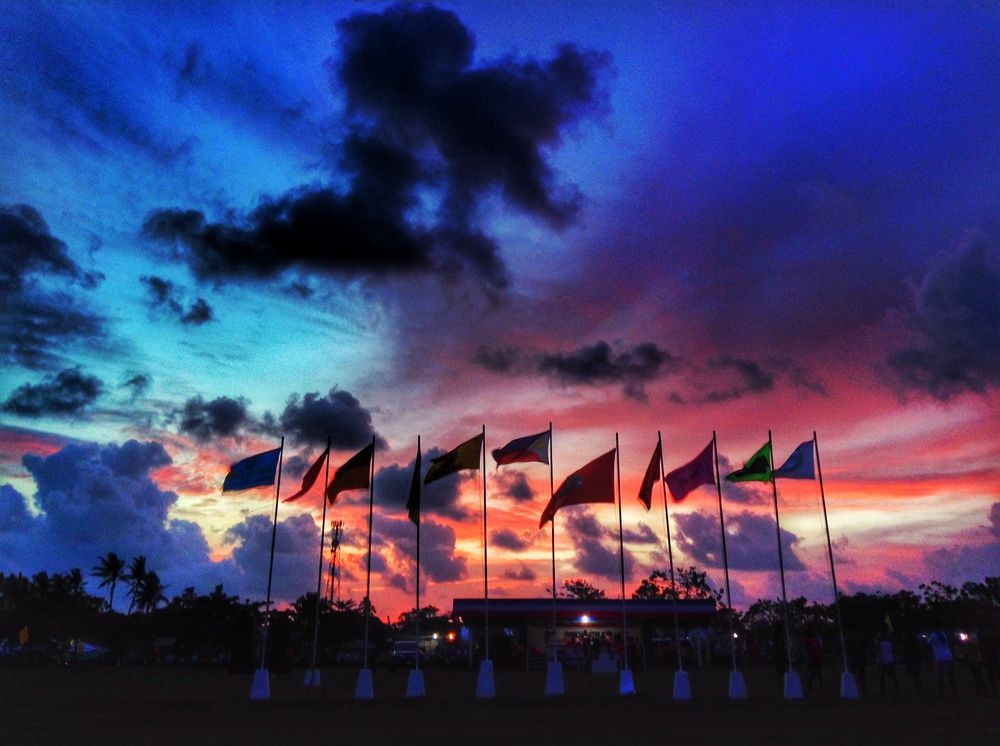 Flags on Sunset