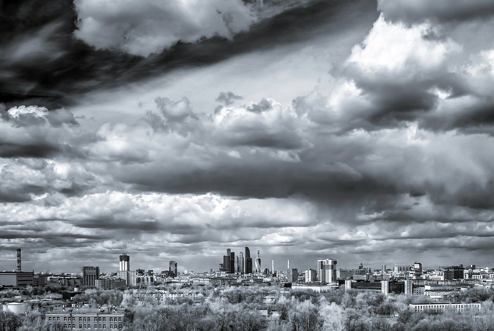 Moscow, infrared aerial view