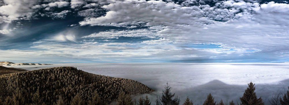 France, infrared panoramic aerial view
