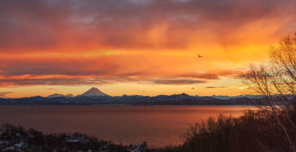 На закате из окна