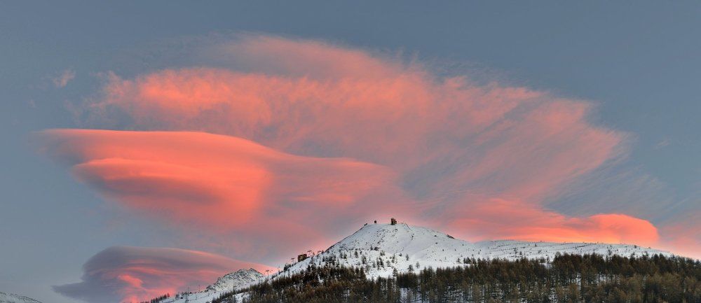 Закат над итальянскими горами.