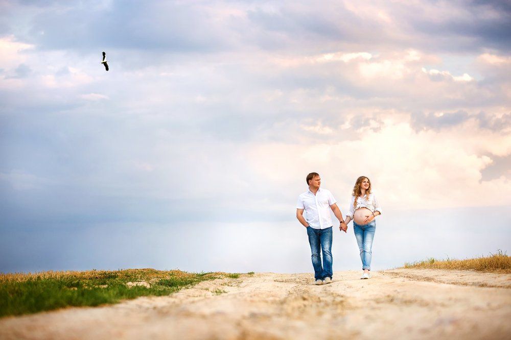 Аист в облаках