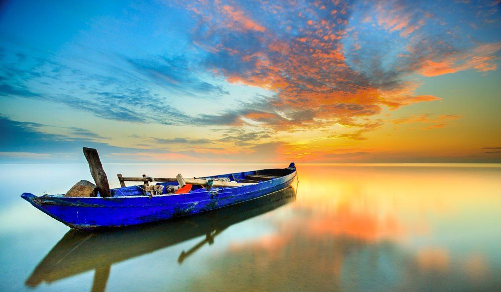 Sunrise in Dau Tieng lake