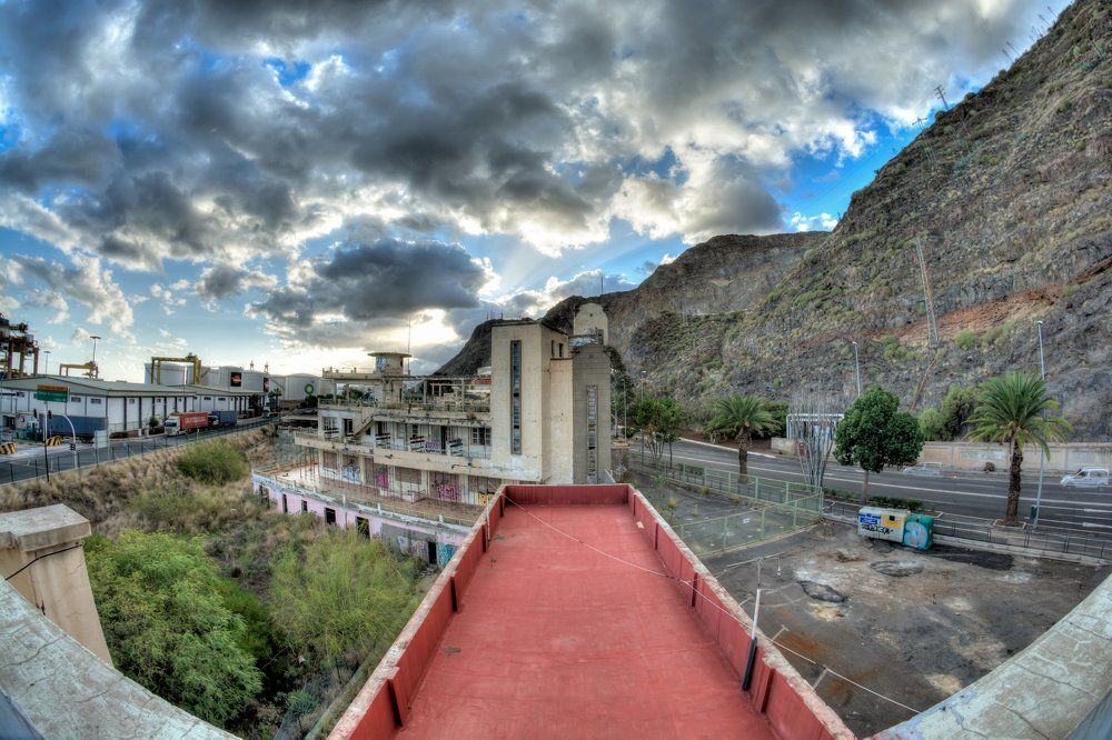 Dangerous clouds over haunted building