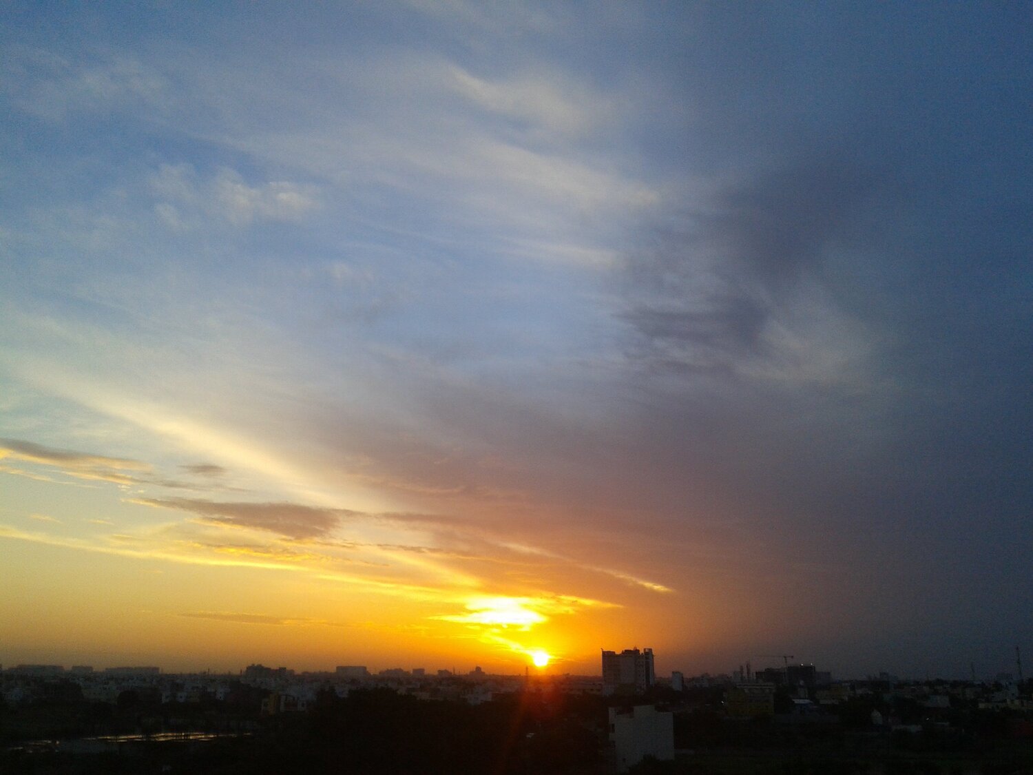 View of the clouds from roof top