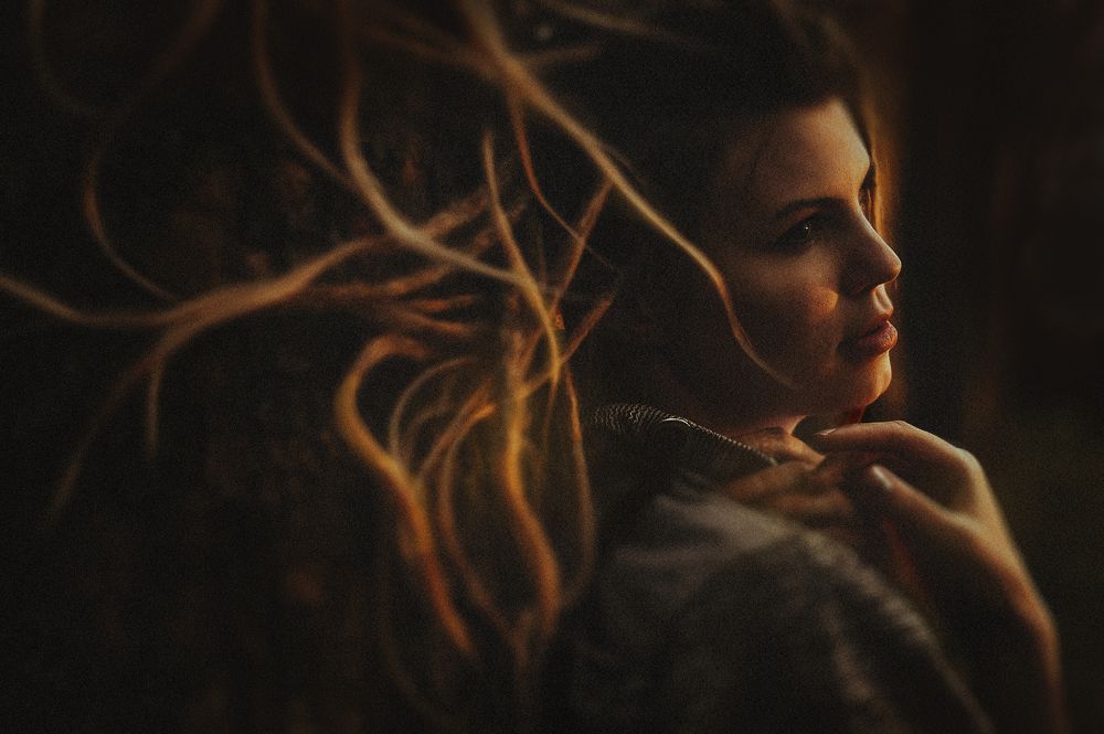 в закатных лучах