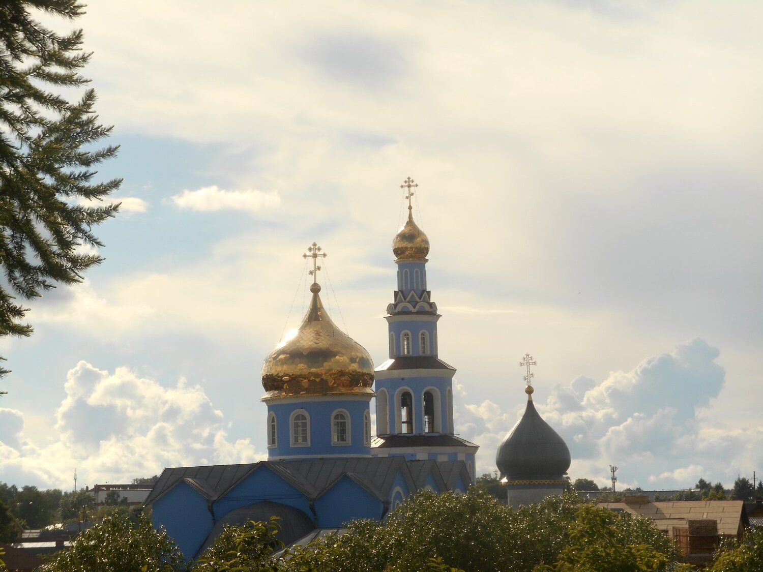 Лето.Золотые купола на фоне неба.