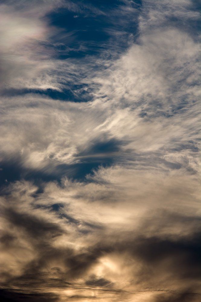 Sunlight in evening sky