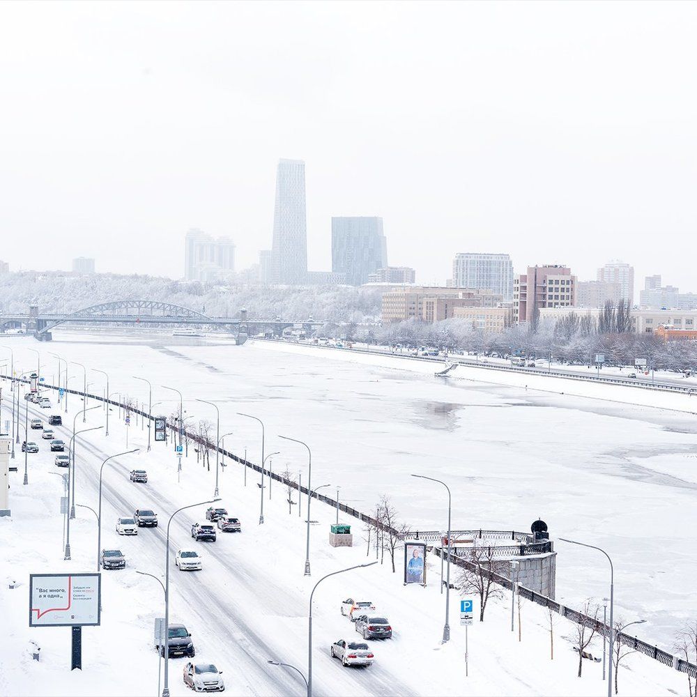 Москва река зимой