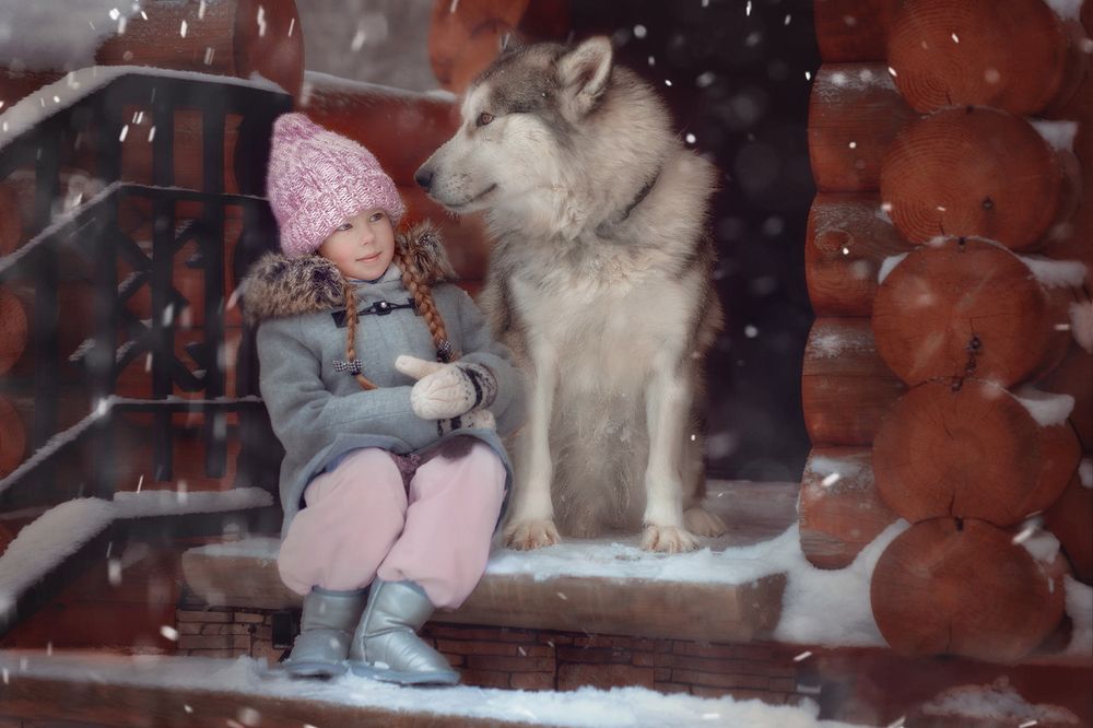 Девочка с собакой