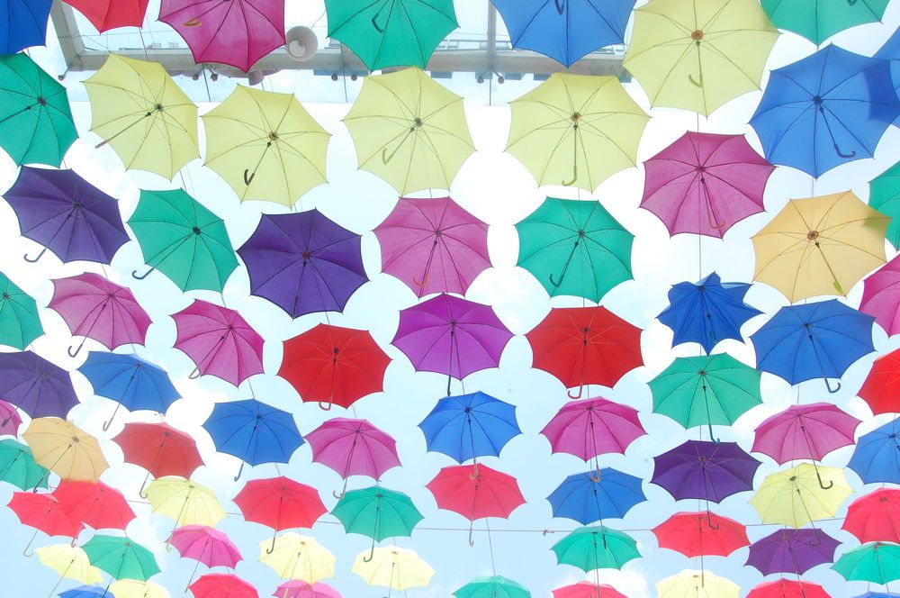 sky of umbrella's.........