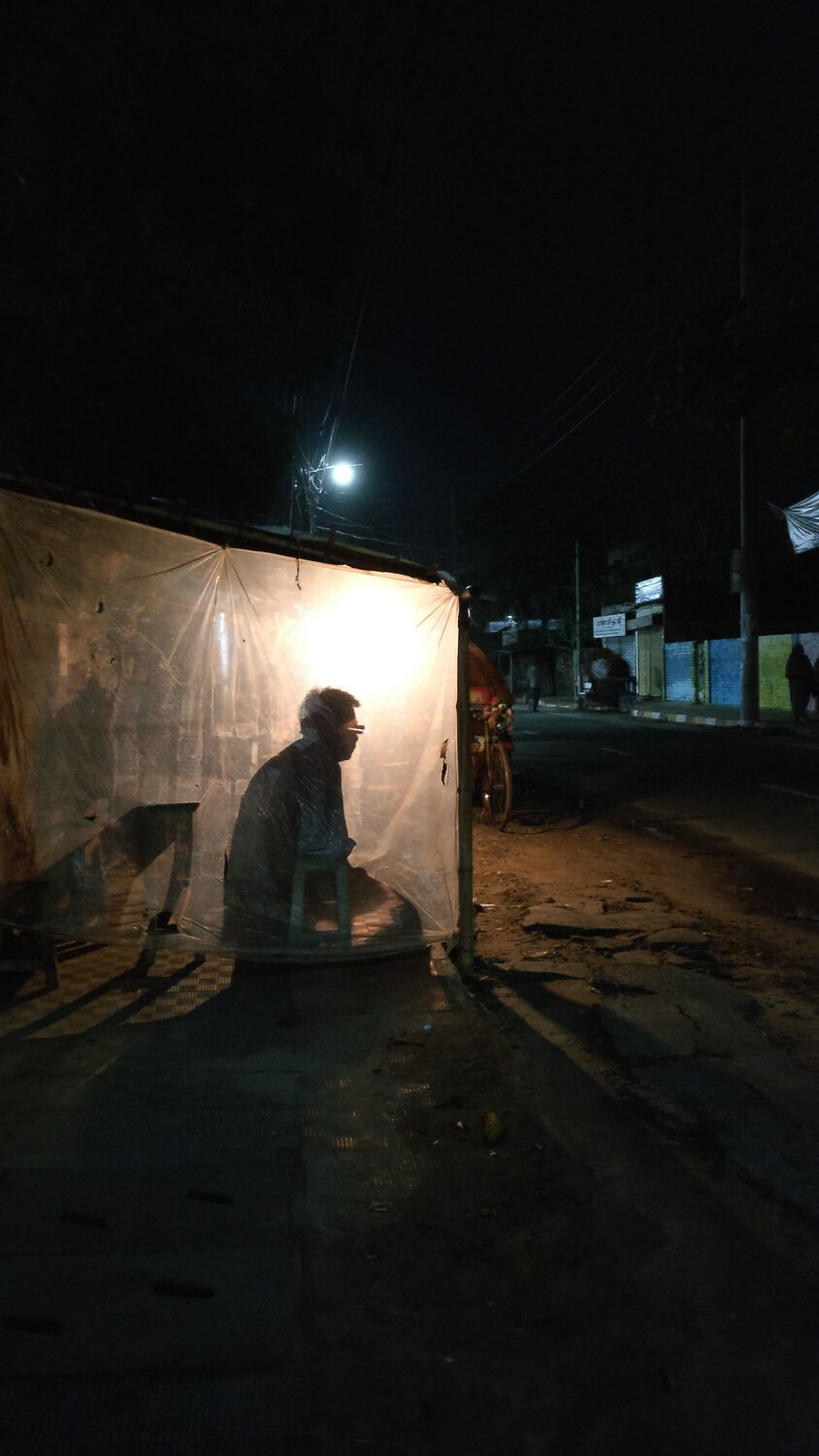 Shadow on street.