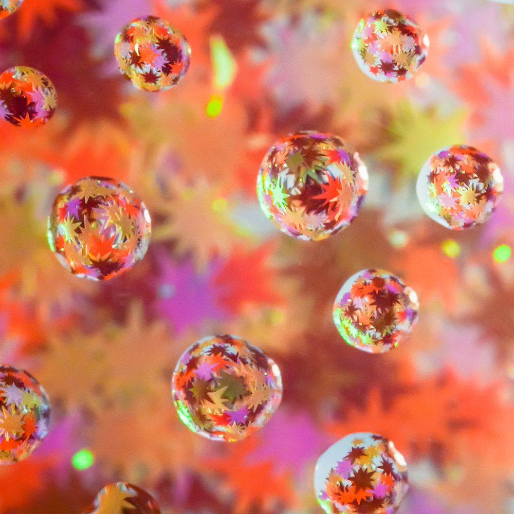 Звездочки в каплях глицерина