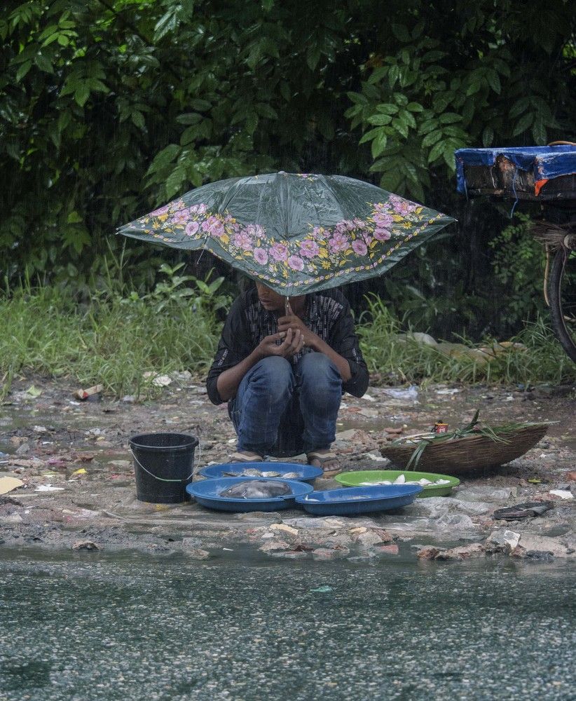 Fish Sellers Rainy Day