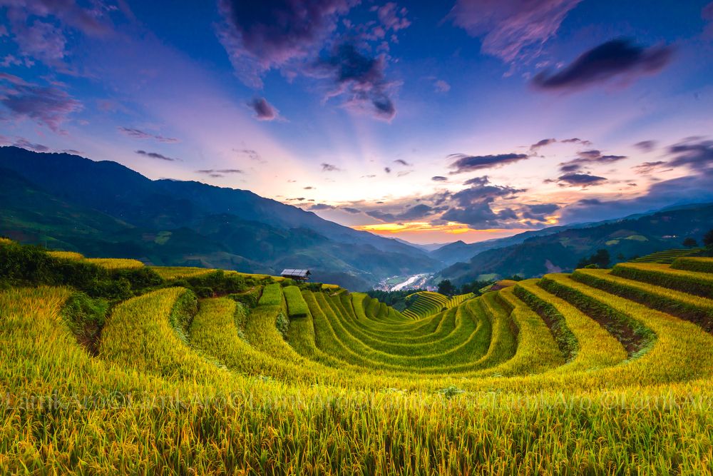 Sunset at the end of the day