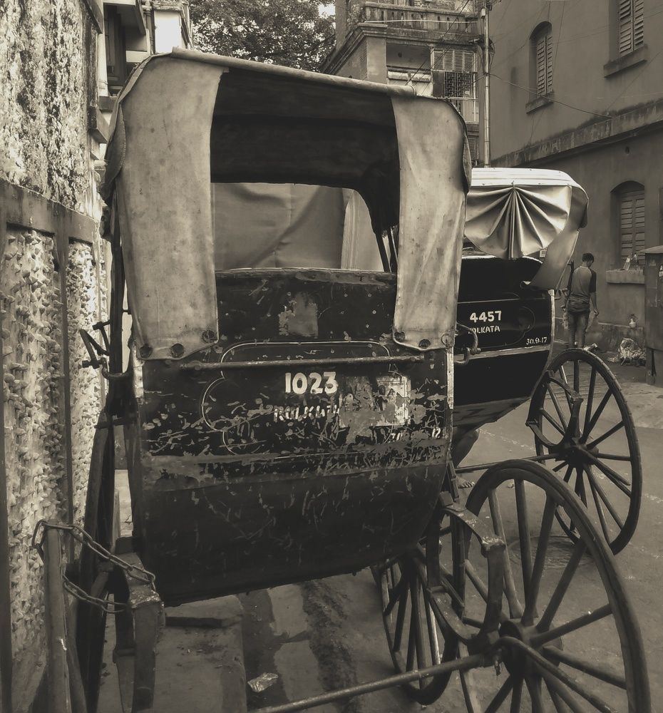 Hand pulled rickshaws