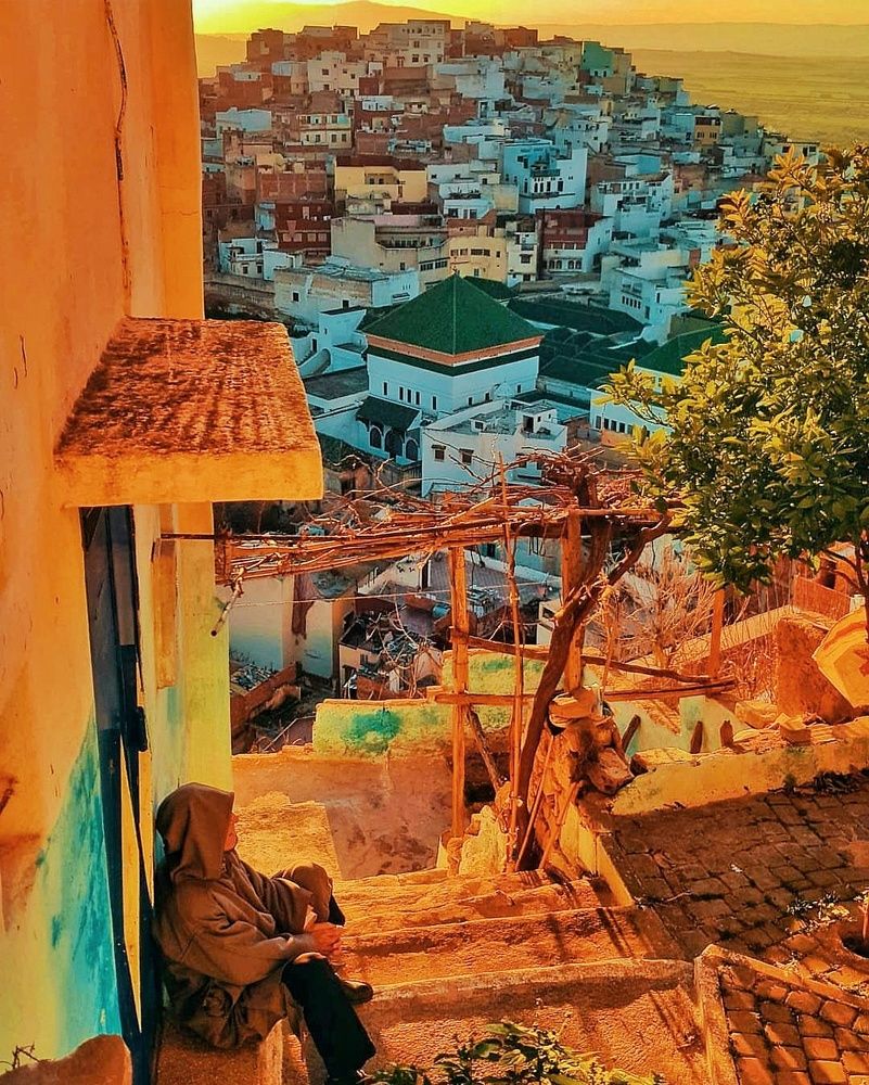 Lonely Old man in the medina