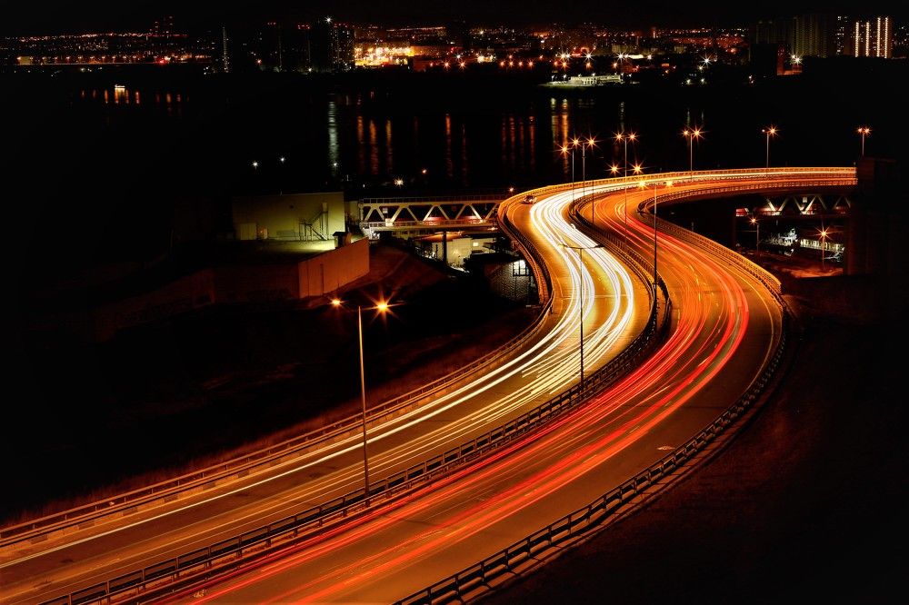Съезд на Метромост через Оку в Нижнем Новгороде