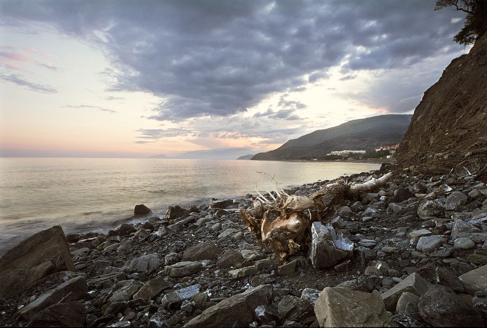 У моря на закате.