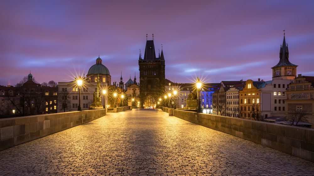 Early morning on Charles Bridge...