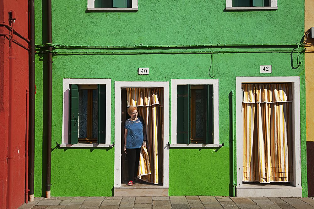 An old lady in Burano, Venice