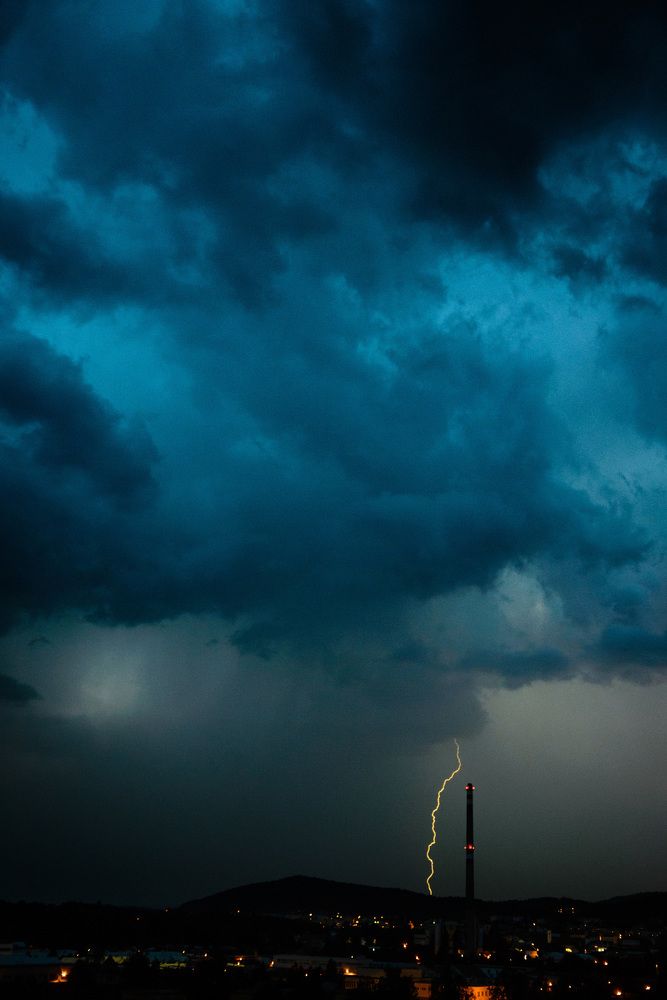 Lightning over my city