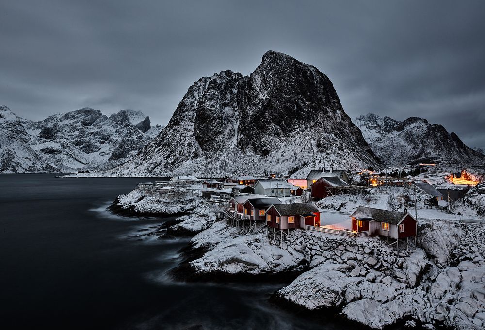 Fishing willage at night