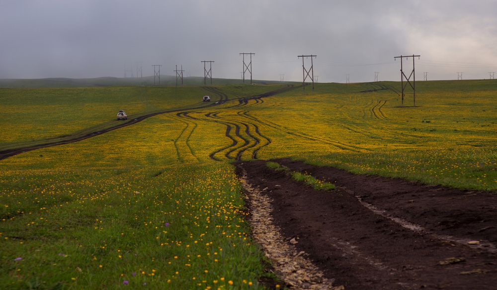 Подороге с плато