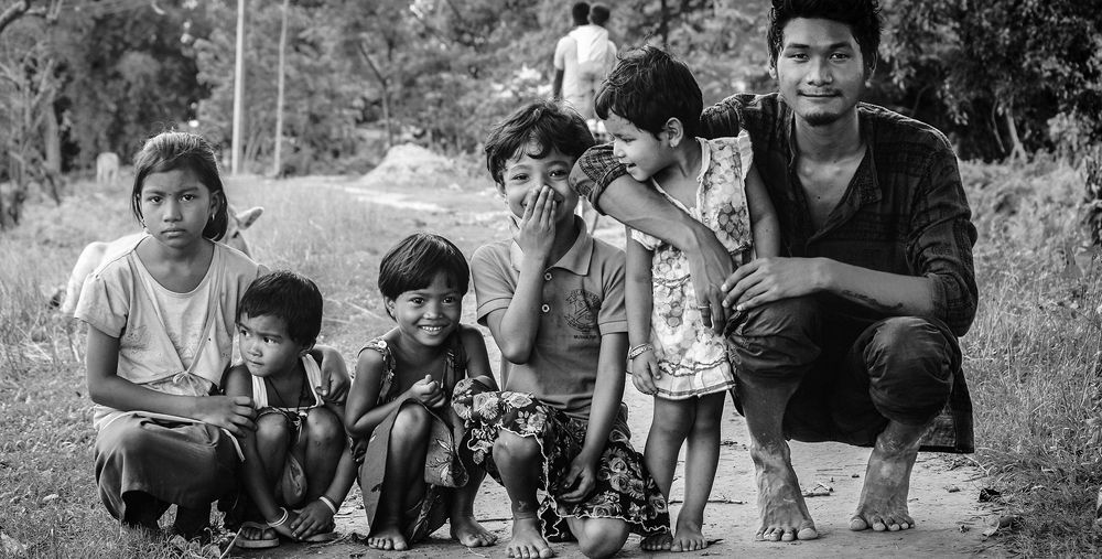 A group photo with the kids