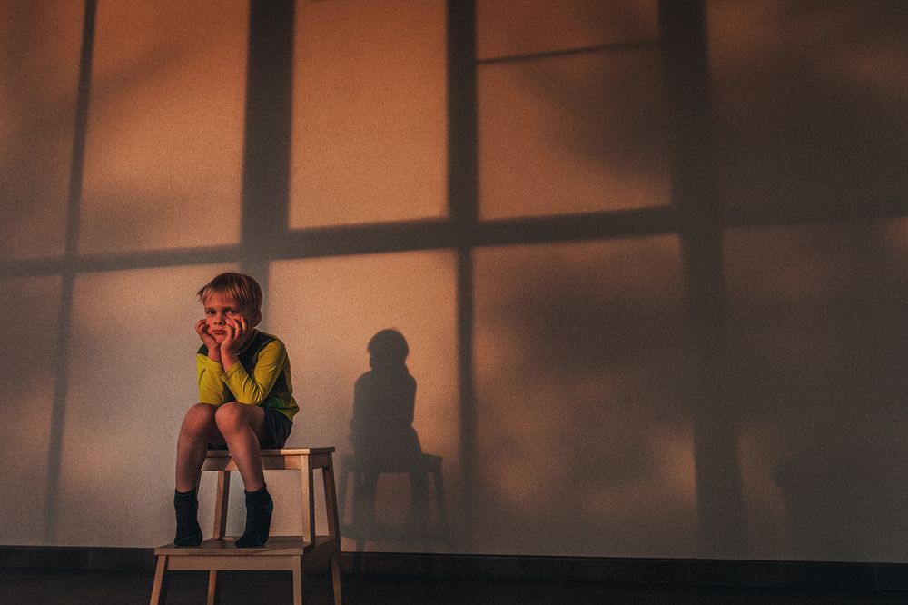 Лев встречает закат дома