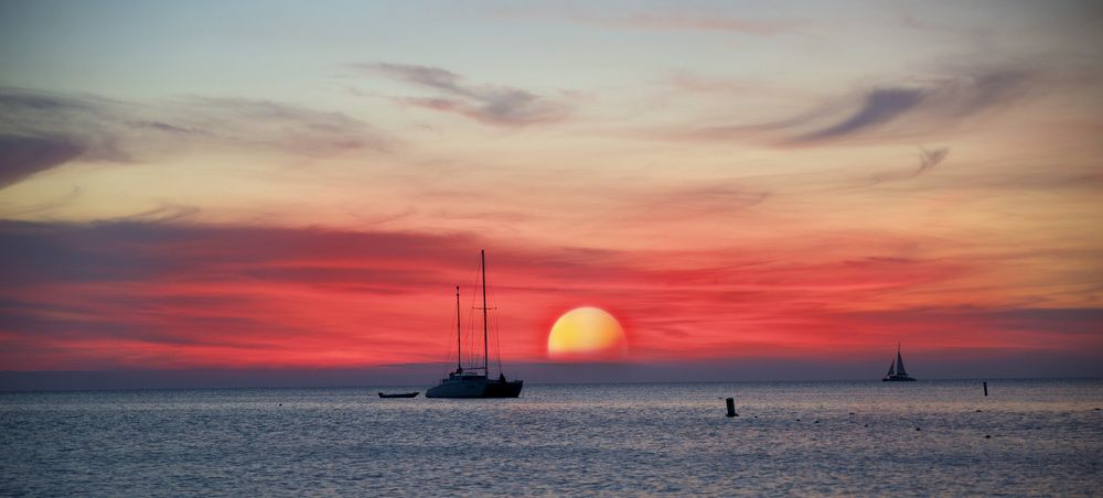 sunset in Aruba