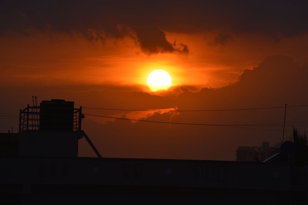 Sun set in Urban