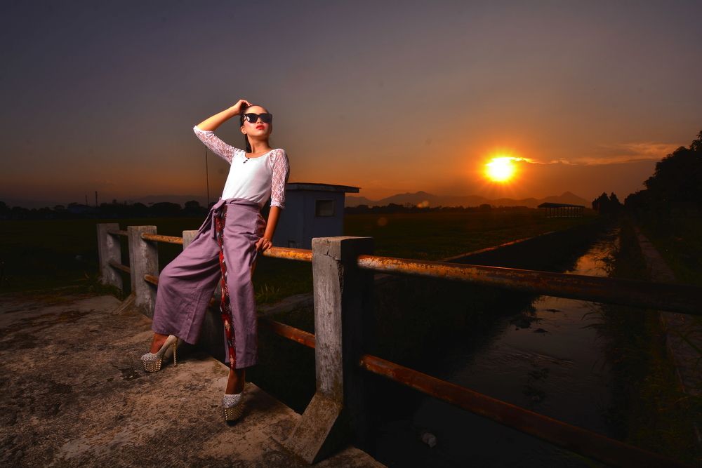 sunset at the bridge