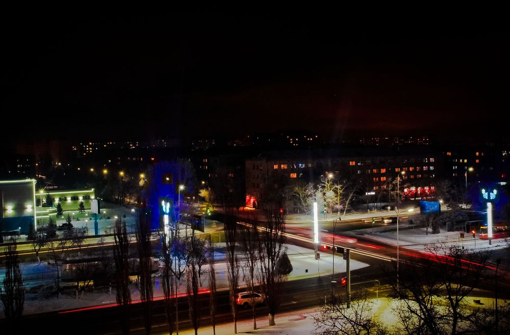 Ночной город вид с окна