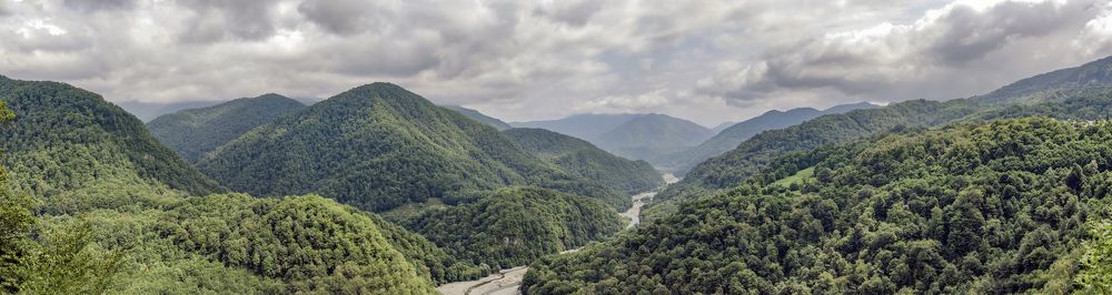 Caucasus. Panorama of the gorge.