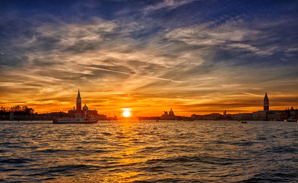 Magnificent sunset in Venice