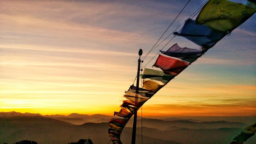 Waving praying flags